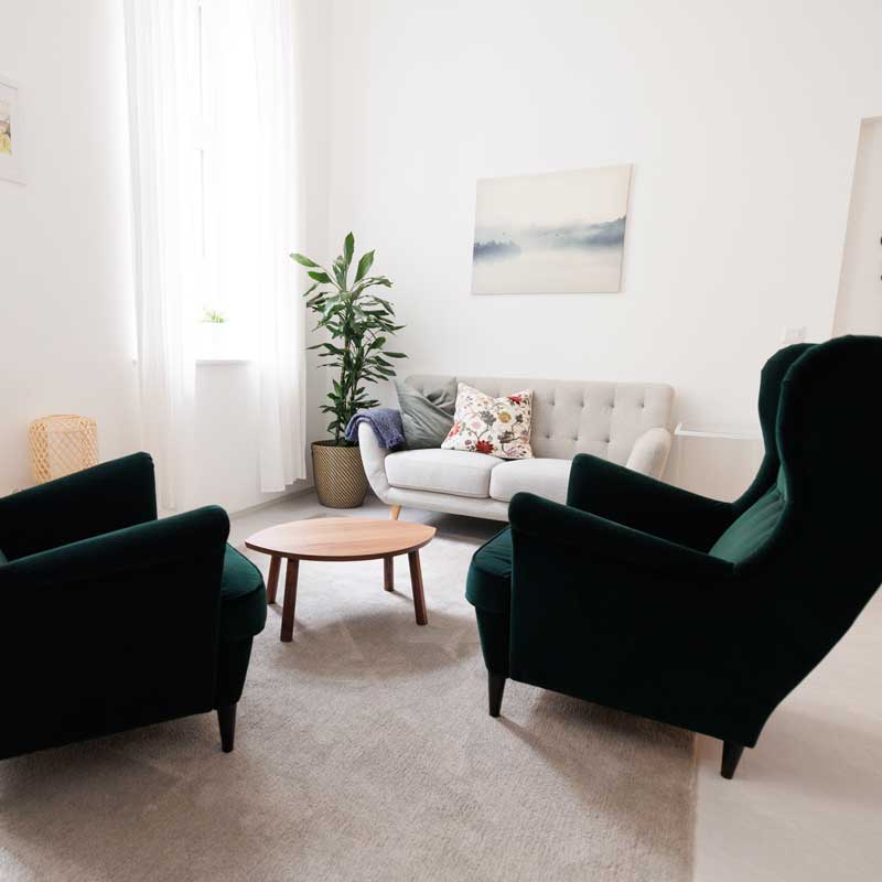 Therapieraum von Marlene Weberberger, Psychotherapeutin in 1080 Wien