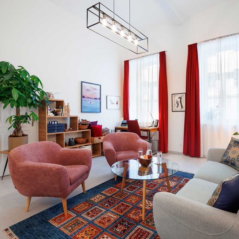 Therapieraum von Florian Schmidsberger, Psychotherapeut in 1080 Wien