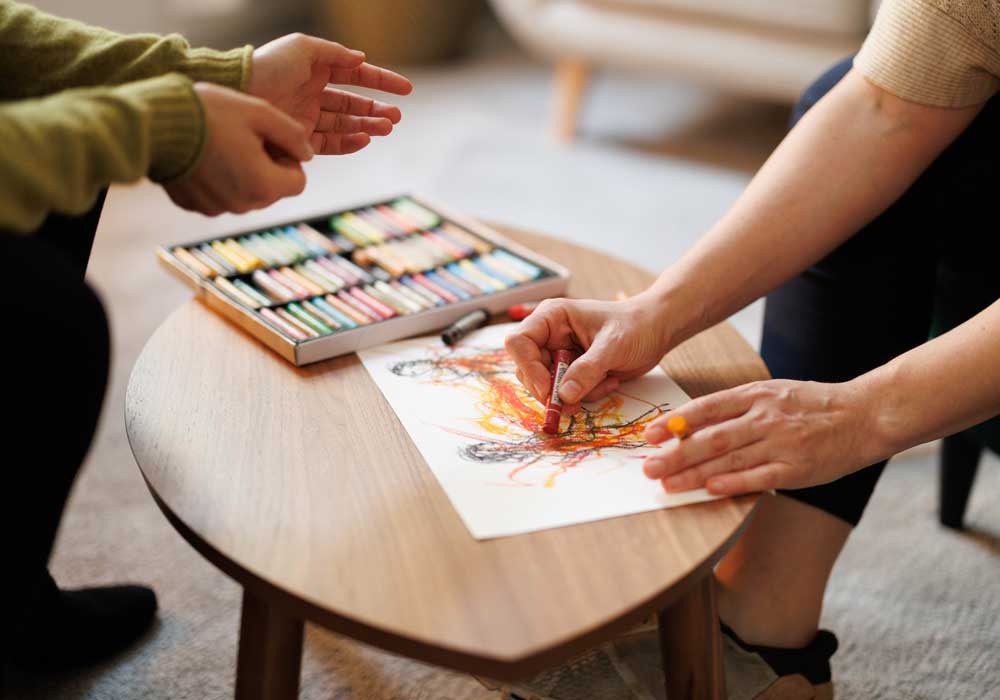 Malen im Rahmen einer Paartherapie in Wien 1080